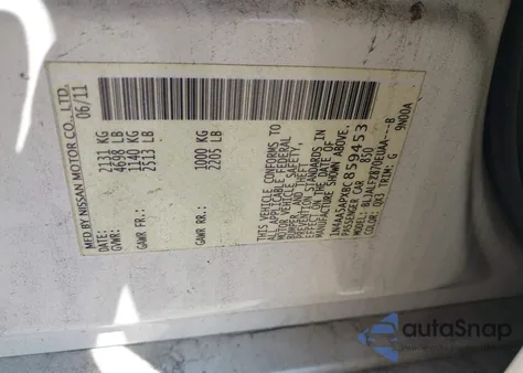 2011 Nissan Maxima 3.5 Sv z USA, uszkodzony, nr VIN 1N4AA5APXBC859453